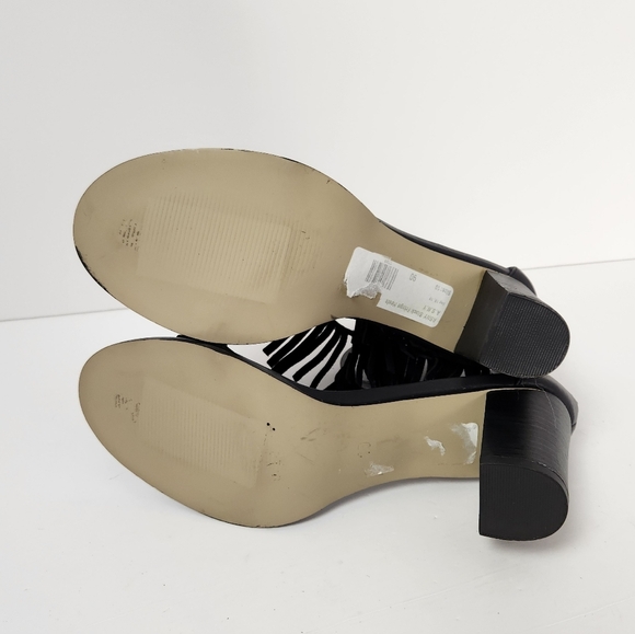 ASNY Women's Vivian High Heel Sandals Open Toe Shoes Black Fringe Ankle Strap 10 - Picture 9 of 12